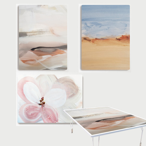 원룸 거실 그림 액자 겸용 접이식 침대 베드트레이 간이식탁 좌식 테이블-퓨어아트 시리즈